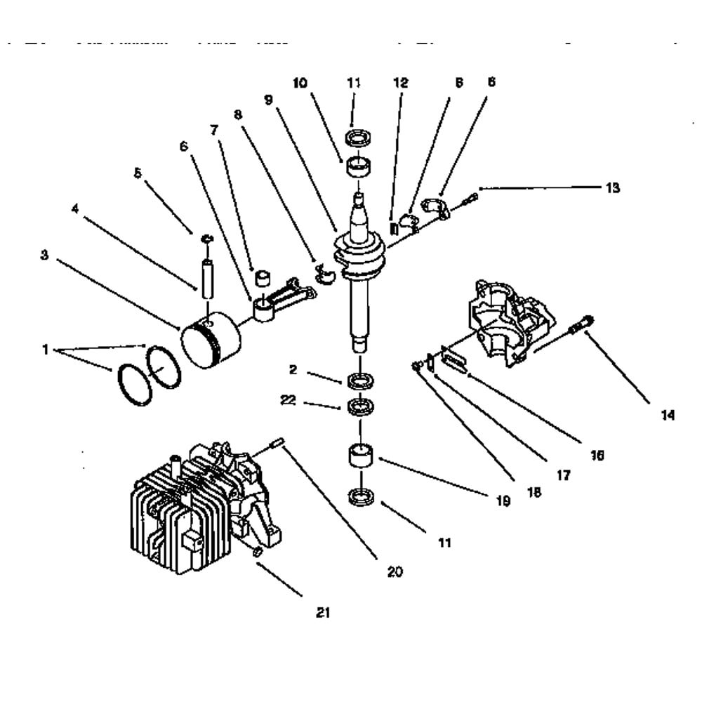 Engine Assembly 2 Diagram and Parts List for 10314-7900001ANDUP  Lawn Boy Lawn Mower
